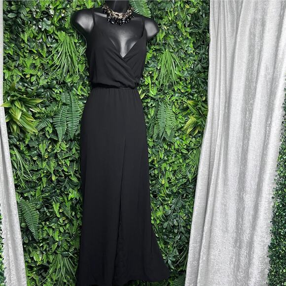 AS‎ U WISH Jumpsuit Women Small Black Pants Romper Sleeveless Flare Leg 2722 - Picture 3 of 5